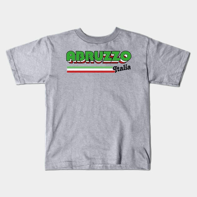 Abruzzo // Italia Typography Region Design Kids T-Shirt by DankFutura